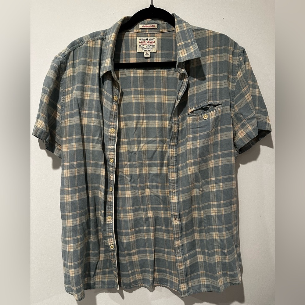 Men’s short sleeve button down Lucky Brand casual (California) fit